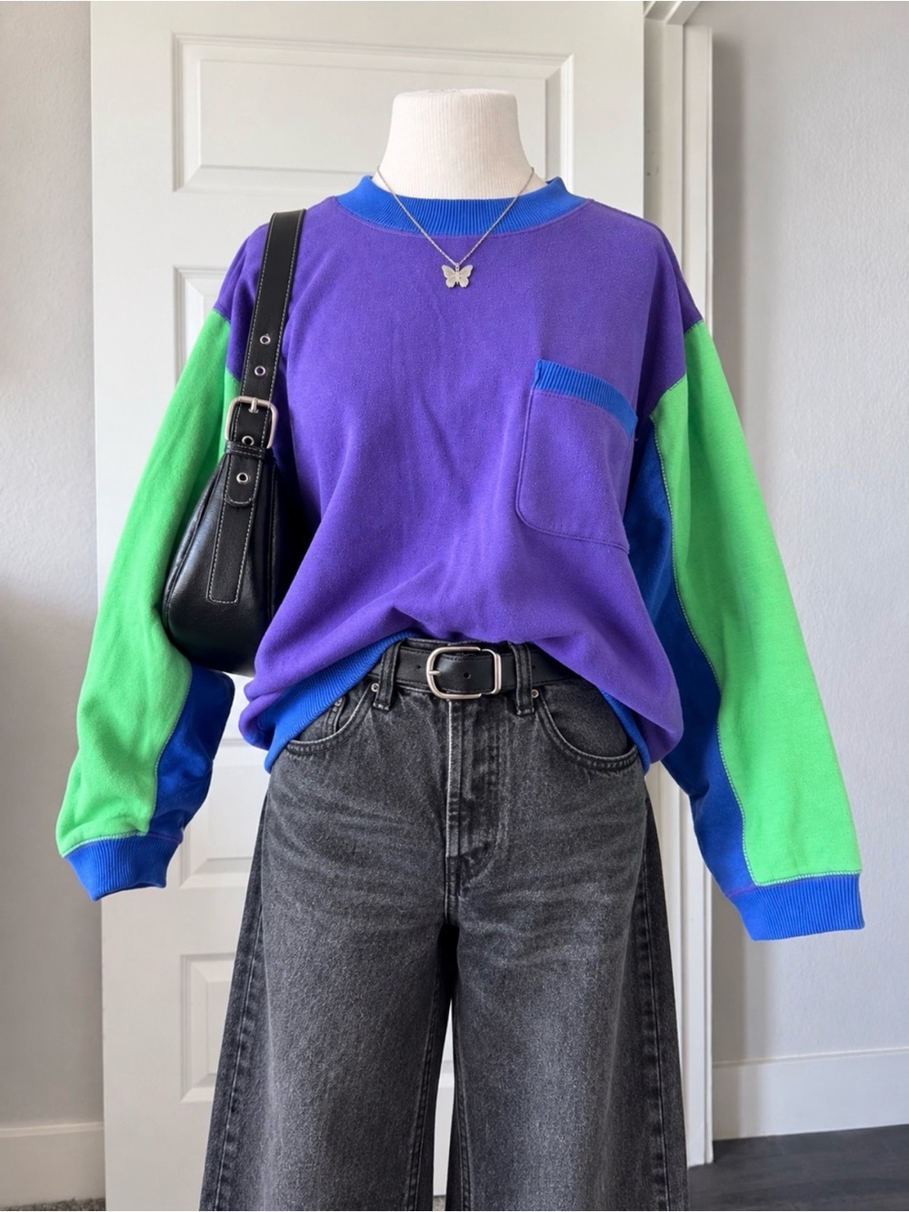 Vintage Venezia Oversized Colorblock Sweatshirt